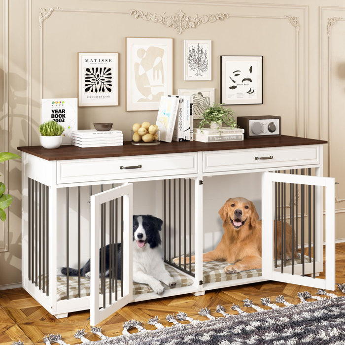 Tucker Murphy Pet™ Dorilal Large Dog Crate Furniture With 2 Drawers And